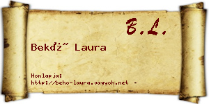 Bekő Laura névjegykártya